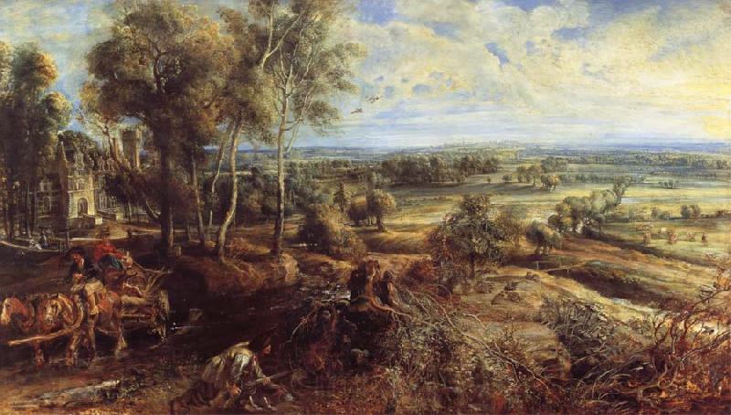 Peter Paul Rubens An Autumn Landscape with a View of Het Steen in the Earyl Morning France oil painting art